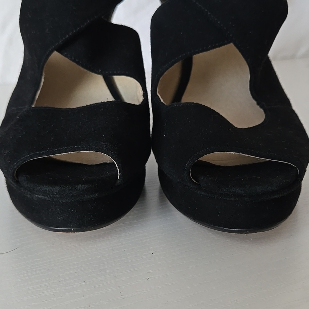 Michael Michael Kors Elena Elegant Black Criss Cross High Heels NYE Party 10M - Picture 6 of 11